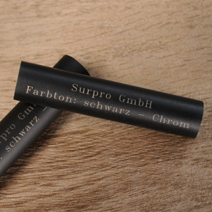 Black-chromium-coating on sleeves, anti –reflective layer and deep black with laser-engraving